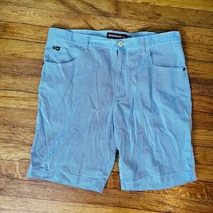 Quiksilver Men's Light Blue Seersucker Flat Front Shorts, Size 36